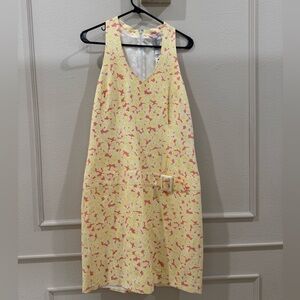 Jane Street Vintage 60s Yellow & Pink Floral Dress with Belt size 12